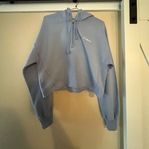 NEW Pastel Blue Cropped Quarter Zip